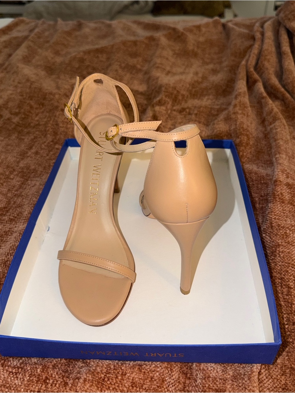 Stuart Weitzman Beige Nude Ankle-Strap Heels - Picture 2 of 3